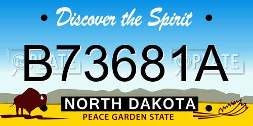 B73681A North Dakota License Plate