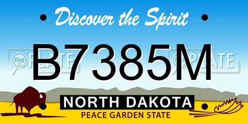 B7385M North Dakota License Plate