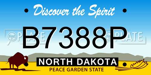 B7388P North Dakota License Plate
