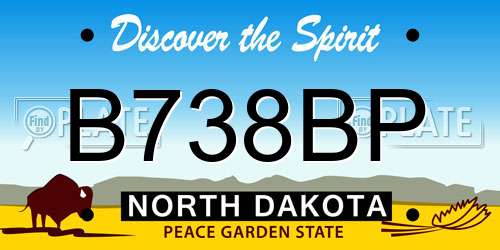 B738BP North Dakota License Plate