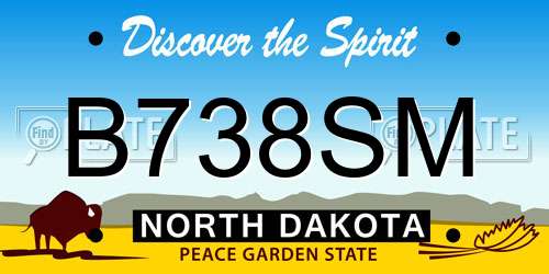 B738SM North Dakota License Plate