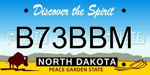 B73BBM North Dakota License Plate