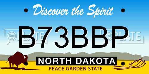 B73BBP North Dakota License Plate