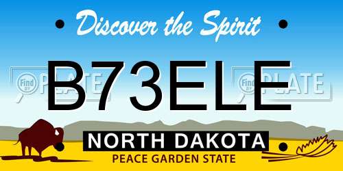 B73ELE North Dakota License Plate