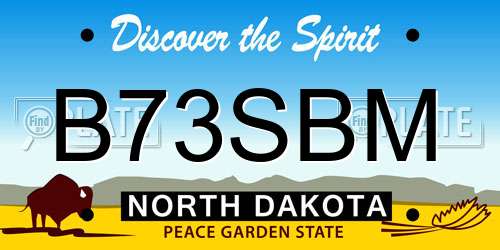 B73SBM North Dakota License Plate