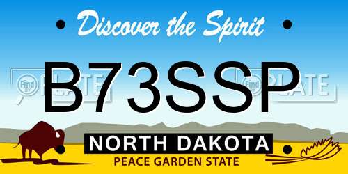 B73SSP North Dakota License Plate