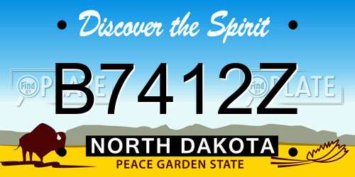 B7412Z North Dakota License Plate