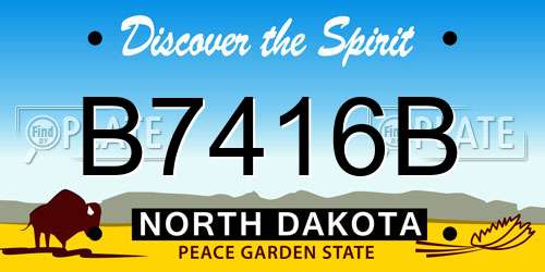 B7416B North Dakota License Plate