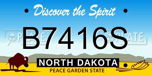 B7416S North Dakota License Plate
