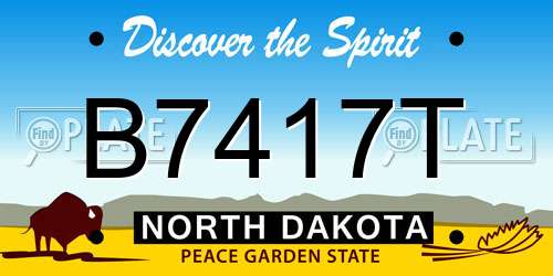 B7417T North Dakota License Plate