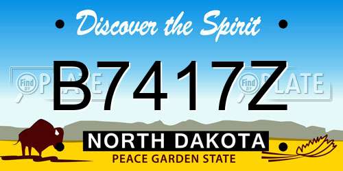 B7417Z North Dakota License Plate