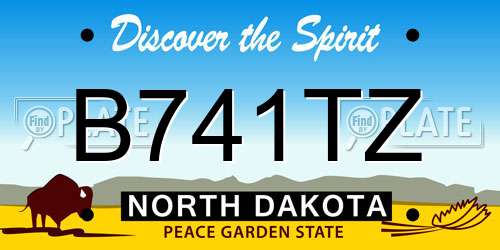 B741TZ North Dakota License Plate