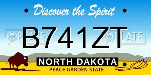 B741ZT North Dakota License Plate