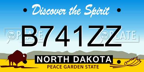 B741ZZ North Dakota License Plate