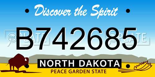 B742685 North Dakota License Plate