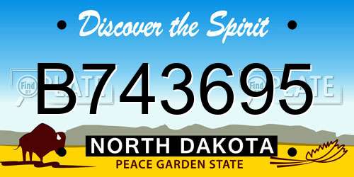 B743695 North Dakota License Plate