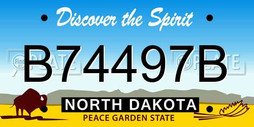 B74497B North Dakota License Plate