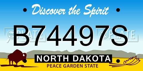 B74497S North Dakota License Plate