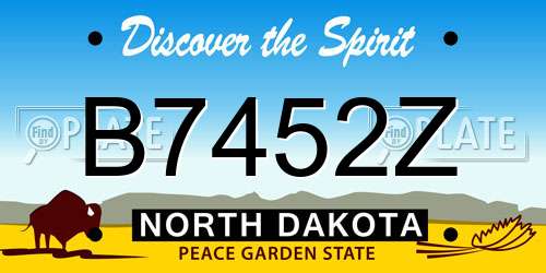B7452Z North Dakota License Plate