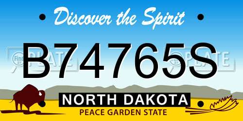 B74765S North Dakota License Plate