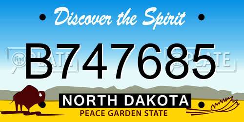 B747685 North Dakota License Plate