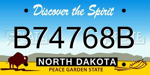 B74768B North Dakota License Plate