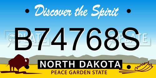 B74768S North Dakota License Plate