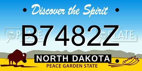 B7482Z North Dakota License Plate