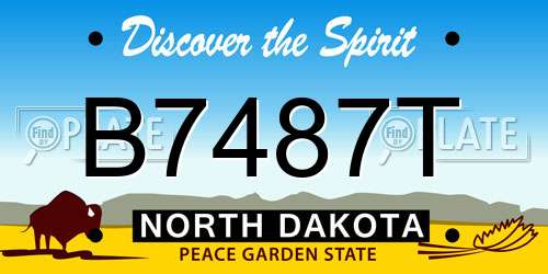 B7487T North Dakota License Plate
