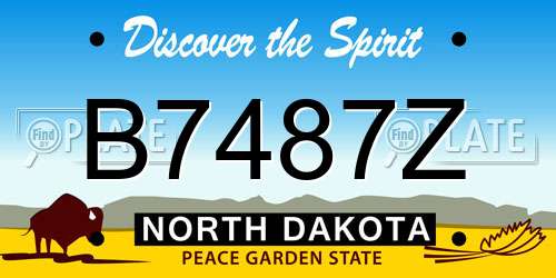B7487Z North Dakota License Plate