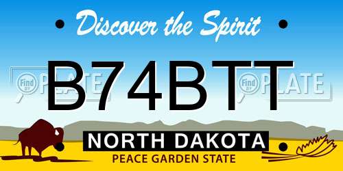 B74BTT North Dakota License Plate