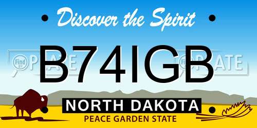 B74IGB North Dakota License Plate
