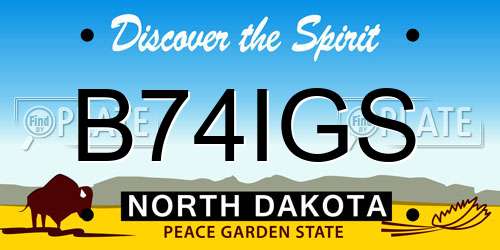 B74IGS North Dakota License Plate
