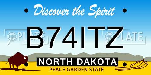 B74ITZ North Dakota License Plate