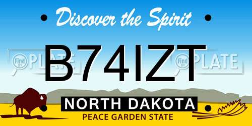 B74IZT North Dakota License Plate
