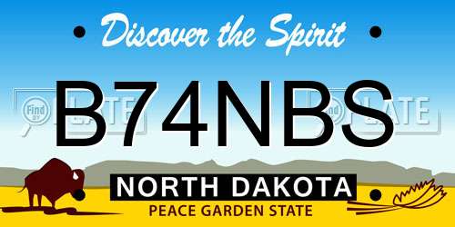 B74NBS North Dakota License Plate