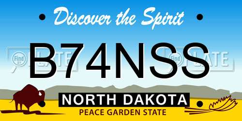 B74NSS North Dakota License Plate