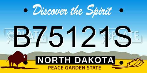 B75121S North Dakota License Plate