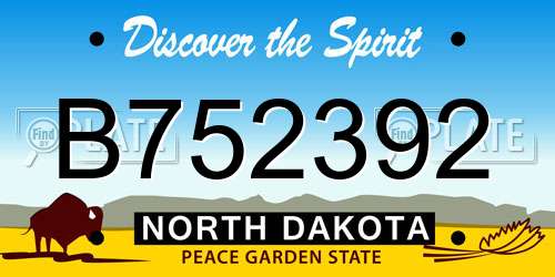 B752392 North Dakota License Plate