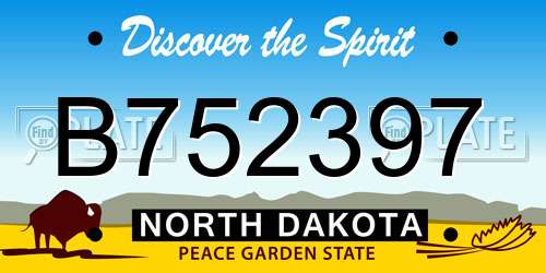 B752397 North Dakota License Plate