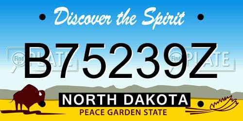 B75239Z North Dakota License Plate