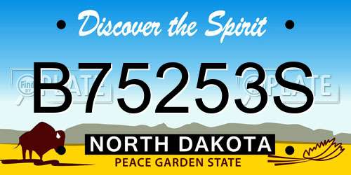 B75253S North Dakota License Plate