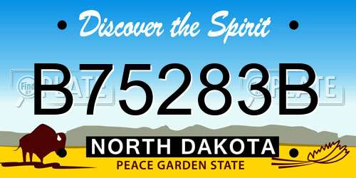 B75283B North Dakota License Plate