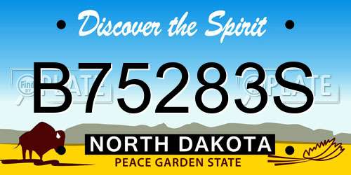 B75283S North Dakota License Plate