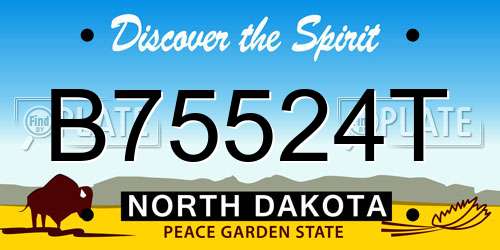 B75524T North Dakota License Plate