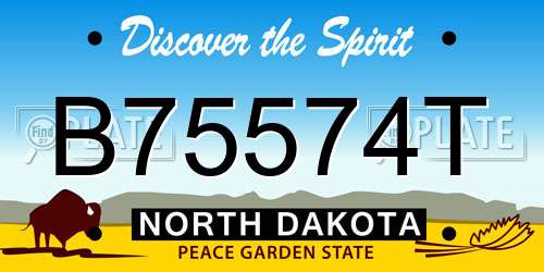 B75574T North Dakota License Plate