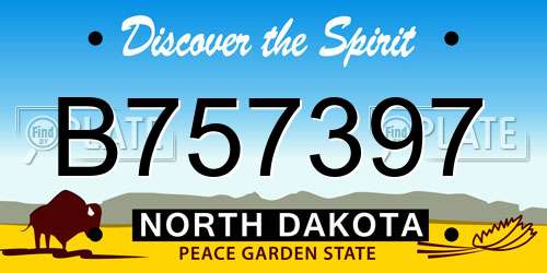B757397 North Dakota License Plate