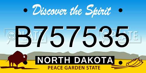 B757535 North Dakota License Plate