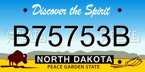 B75753B North Dakota License Plate