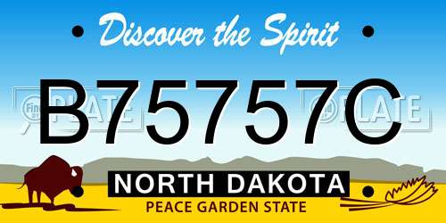 B75757C North Dakota License Plate